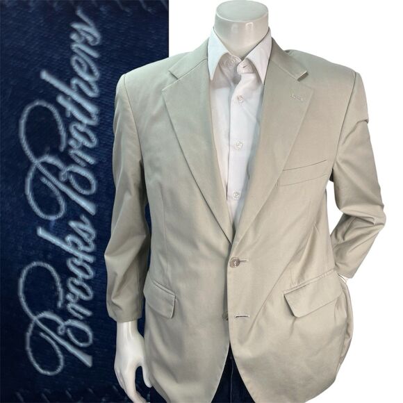NWOT Brooks Brothers Blazer Men 41S  Khaki Cotton Blend Sport Jacket Light Wght - Picture 1 of 15